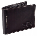 Mały skórzany portfel męski skóra BRĄZOWY