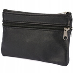 Skórzane etui na klucze kluczówka saszetka Czarna skóra naturalna