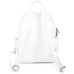 Biały Włoski Plecak Damski Skórzany A4 damski dużo kieszeni