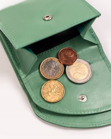 Malutki portfel damski skórzany - miętowy