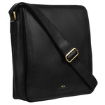 Listonoszka męska skórzana torba A4 - czarna