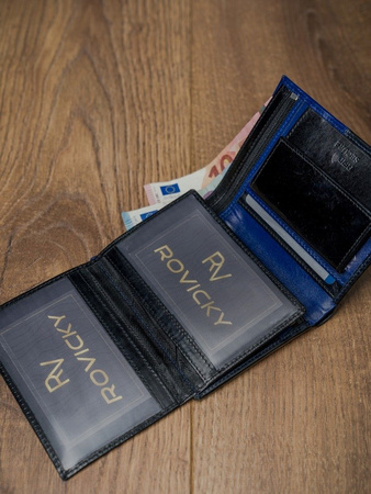ROVICKY klasyczny portfel męski skórzany RFID stop