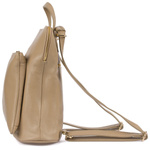 Beżowy skórzany plecak damski torba 2w1. Format A4.