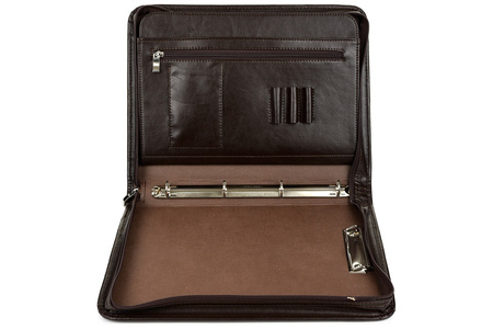 Elegancka teczka na dokumenty A4 - usztywniana, brązowa