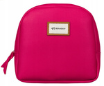 Damska kosmetyczka różowa w zestawie. Fuksja na suwak.