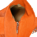 Pomarańczowa torebka skórzana duża croco - worek