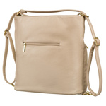 Beżowa torba damska duża na ramię. Plecak torebka 2w1