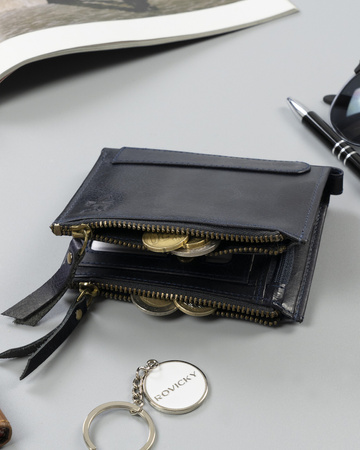 Rovicky pojemny portfel męski ze skóry naturalnej