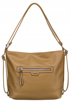 Beżowa torebka damska duża shopperka na ramię