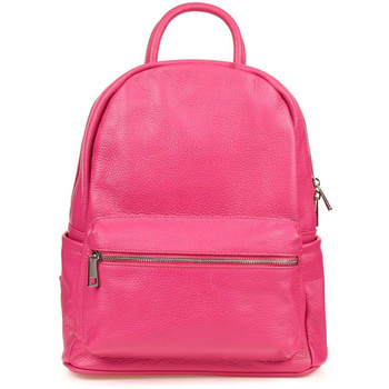 Skórzany Duży Plecak Damski A4 Vera Pelle Różowy
