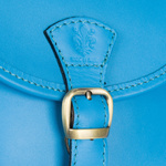 Malutka torebka damska skórzana listonoszka - niebieska