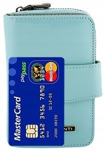 Pionowy skórzany portfel damski czerwony lakierowany