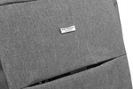 Duży szary męski plecak na laptop. Port USB. Zamek błyskawiczny.