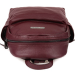 Mały plecak damski skórzany Bordowy. Format A5 na Suwak.