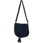 GRANATOWA torebka podkowka listonoszka skórzana