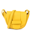 Żółta skórzana torebka listonoszka podkowa