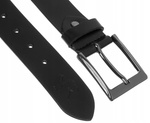 Skórzany pasek męski czarny z klasyczną klamrą