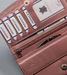 Podłużny skórzany portfel damski RFID Cavaldi