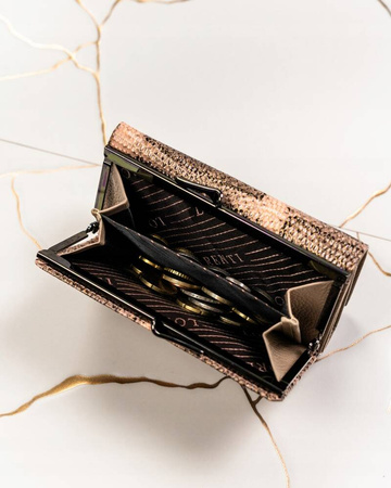 Skórzany portfel damski na bigiel i zatrzask — Lorenti