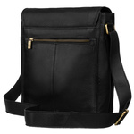 Listonoszka męska skórzana torba A4 - czarna