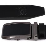 BELTIMORE pasek męski skórzany klamra automat czarny A21 czarny r.115-130 cm