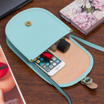 Błękitna Beltimore Damska Skórzana Mała Torebka Listonoszka podkówka K68