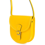 Żółta Beltimore Damska Skórzana Mała Torebka Listonoszka podkówka K68