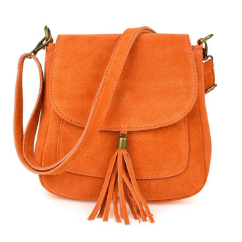 Pomarańczowa skórzana listonoszka Vera Pelle