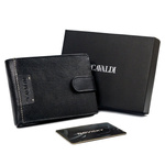 Duży, poziomy portfel za skóry naturalnej z zatrzaskiem, ochrona RFID — Cavaldi
