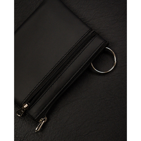 Skórzane etui na klucze kluczówka saszetka Czarna skóra naturalna
