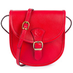 Malutka torebka damska skórzana listonoszka - czerwona