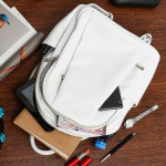 Duży plecak damski skórzany A4 Bordowy Burgund. Kieszenie na suwak. 