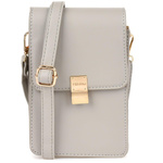 Szara torebka na telefon - mini listonoszka z ekoskóry