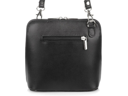 Mała czarna torebka damska listonoszka skóra