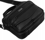 Mała Listonoszka Męska - Skórzana torba na ramię, pozioma