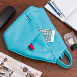 Niebieski damski plecak skórzany morski turkus miejski. Włoska skóra