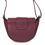Burgund skórzana torebka listonoszka podkowa