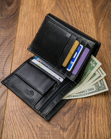 Miejski portfel męski bez zapięcia, skóra naturalna licowa, RFID Stop — Pierre Andreus