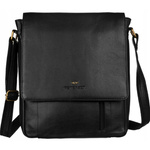 Czarna torba listonoszka męska skórzana