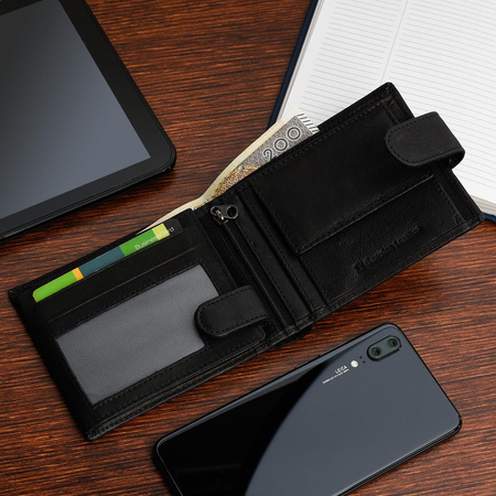 Męski portfel skórzany czarny klasyczny RFiD Beltimore P92