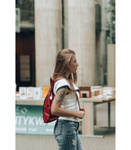 Beżowy skórzany miejski plecak damski Beltimore