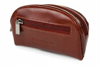 Eleganckie brązowe skórzane etui na klucze Beltimore