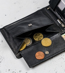 Duży, skórzany portfel męski poziomy bez zapięcia, ochrona RFID - Cavaldi