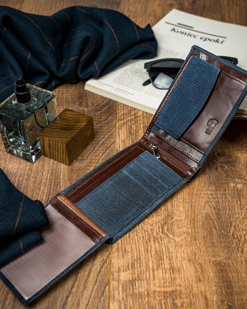 Piękny kolorowy portfel męski skórzany Forever Young®