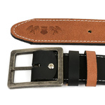 Dwustronny Pasek męski skórzany czarny/brązowy 100