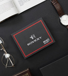 Czarny skórzany portfel męski Rovicky poziomy