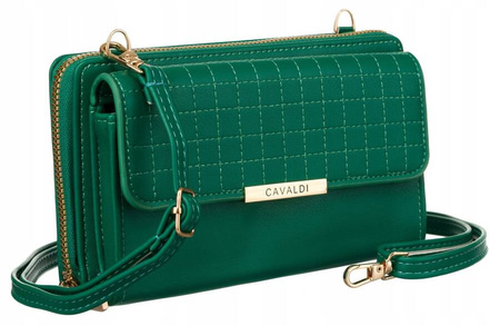 Zielona Mini torebka na telefon z funkcją portfela