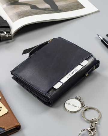 Skórzany portfel męski w stylu retro — Rovicky