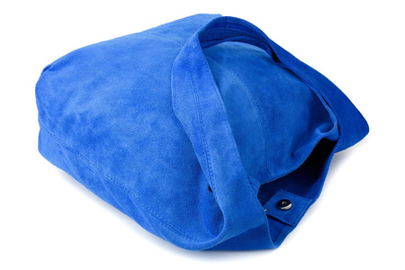 Zamszowa chabrowa torba na ramię z saszetką