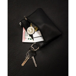 Skórzane etui na klucze kluczówka saszetka Czarna skóra naturalna